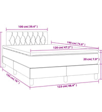 Boxspringbett mit Matratze Hellgrau 120x190 cm Stoff