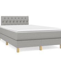 Boxspringbett mit Matratze Hellgrau 120x190 cm Stoff