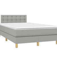 Boxspringbett mit Matratze Hellgrau 120x190 cm Stoff