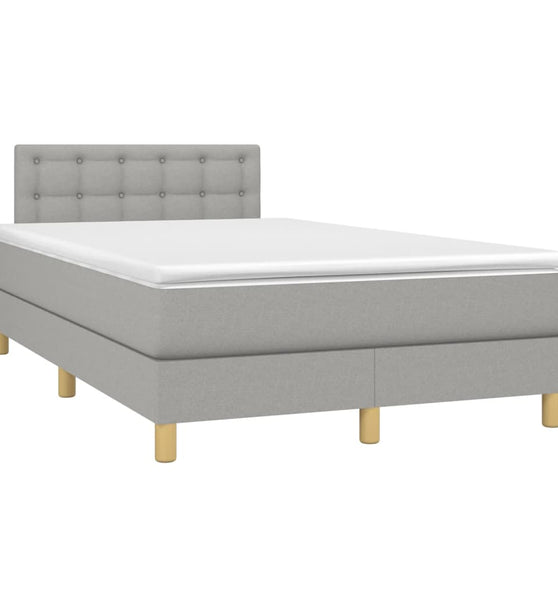 Boxspringbett mit Matratze Hellgrau 120x190 cm Stoff