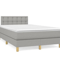 Boxspringbett mit Matratze Hellgrau 120x190 cm Stoff