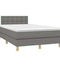 Boxspringbett mit Matratze Dunkelgrau 120x190 cm Stoff