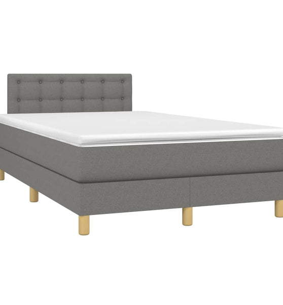Boxspringbett mit Matratze Dunkelgrau 120x190 cm Stoff