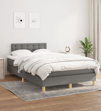Boxspringbett mit Matratze Dunkelgrau 120x190 cm Stoff