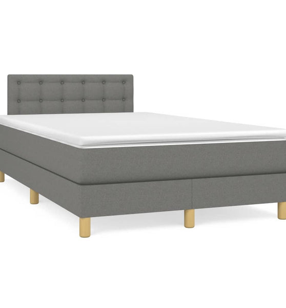 Boxspringbett mit Matratze Dunkelgrau 120x190 cm Stoff