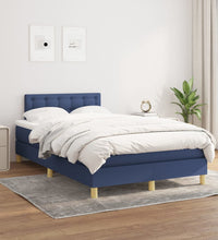 Boxspringbett mit Matratze Blau 120x190 cm Stoff