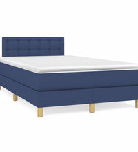Boxspringbett mit Matratze Blau 120x190 cm Stoff