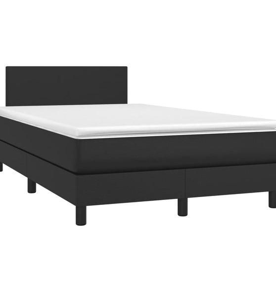 Boxspringbett mit Matratze Schwarz 120x190 cm Kunstleder