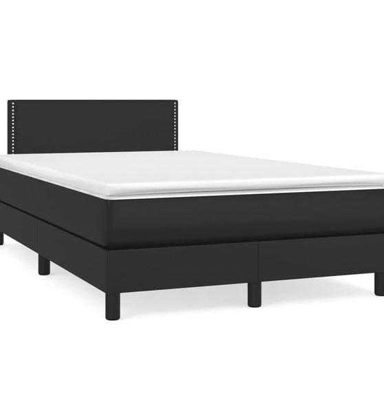 Boxspringbett mit Matratze Schwarz 120x190 cm Kunstleder