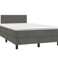 Boxspringbett mit Matratze Dunkelgrau 120x190 cm Samt