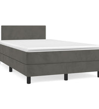 Boxspringbett mit Matratze Dunkelgrau 120x190 cm Samt
