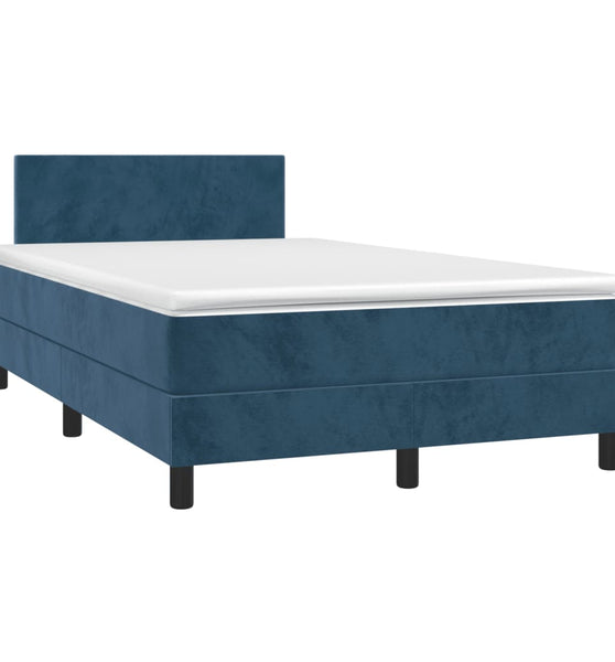 Boxspringbett mit Matratze Dunkelblau 120x190 cm Samt