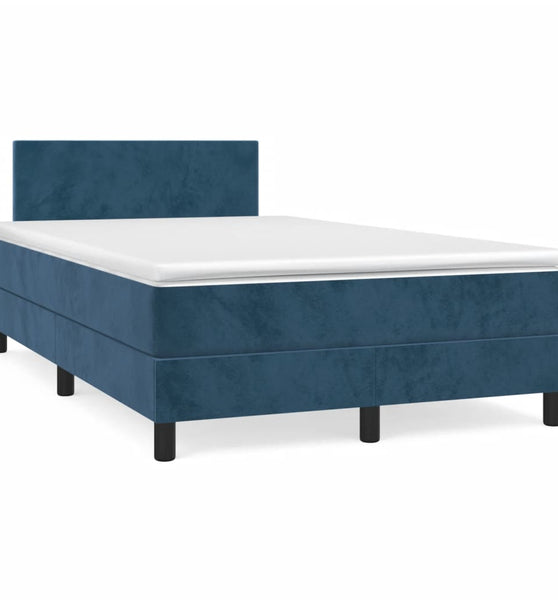 Boxspringbett mit Matratze Dunkelblau 120x190 cm Samt