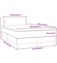 Boxspringbett mit Matratze Dunkelblau 120x190 cm Samt