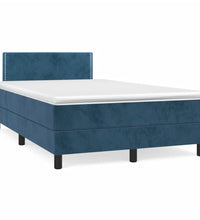 Boxspringbett mit Matratze Dunkelblau 120x190 cm Samt