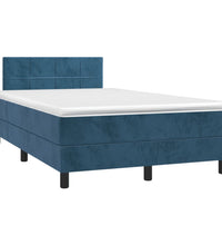 Boxspringbett mit Matratze Dunkelblau 120x190 cm Samt