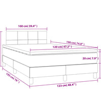 Boxspringbett mit Matratze Dunkelblau 120x190 cm Samt