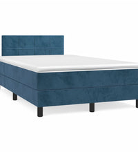 Boxspringbett mit Matratze Dunkelblau 120x190 cm Samt