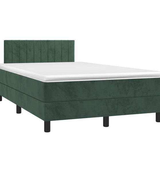 Boxspringbett mit Matratze Dunkelgrün 120x190 cm Samt