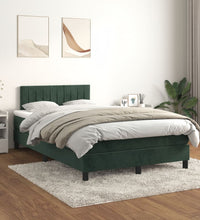 Boxspringbett mit Matratze Dunkelgrün 120x190 cm Samt