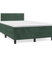 Boxspringbett mit Matratze Dunkelgrün 120x190 cm Samt