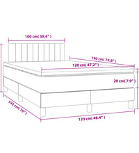 Boxspringbett mit Matratze Dunkelblau 120x190 cm Samt