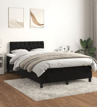 Boxspringbett mit Matratze Schwarz 120x190 cm Samt