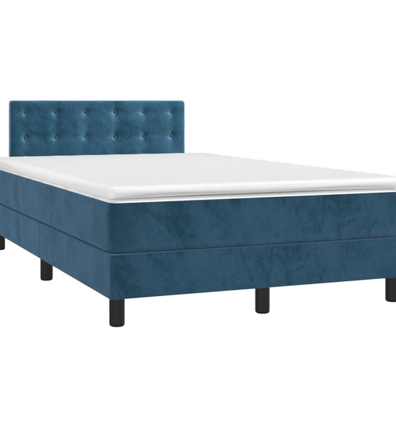 Boxspringbett mit Matratze Dunkelblau 120x190 cm Samt