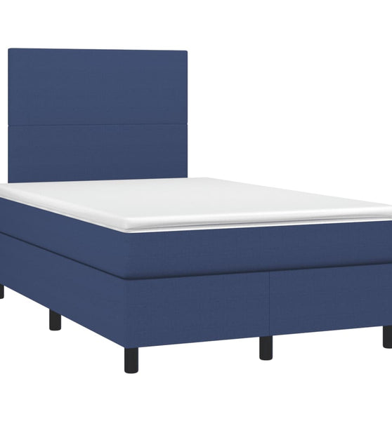 Boxspringbett mit Matratze Blau 120x190 cm Stoff