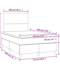 Boxspringbett mit Matratze Blau 120x190 cm Stoff