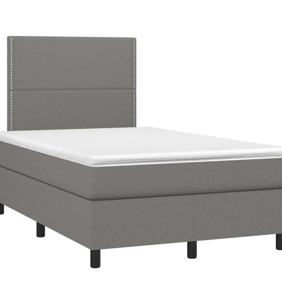 Boxspringbett mit Matratze Dunkelgrau 120x190 cm Stoff