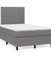 Boxspringbett mit Matratze Dunkelgrau 120x190 cm Stoff