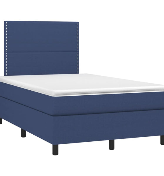 Boxspringbett mit Matratze Blau 120x190 cm Stoff