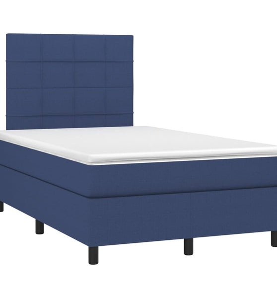 Boxspringbett mit Matratze Blau 120x190 cm Stoff