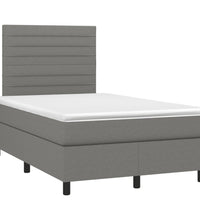 Boxspringbett mit Matratze Dunkelgrau 120x190 cm Stoff