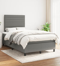 Boxspringbett mit Matratze Dunkelgrau 120x190 cm Stoff