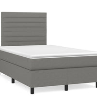 Boxspringbett mit Matratze Dunkelgrau 120x190 cm Stoff