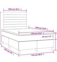 Boxspringbett mit Matratze Blau 120x190 cm Stoff