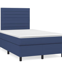Boxspringbett mit Matratze Blau 120x190 cm Stoff