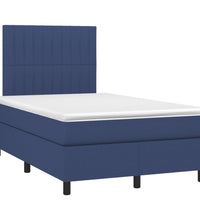 Boxspringbett mit Matratze Blau 120x190 cm Stoff