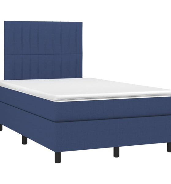 Boxspringbett mit Matratze Blau 120x190 cm Stoff