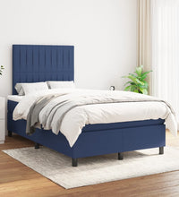 Boxspringbett mit Matratze Blau 120x190 cm Stoff