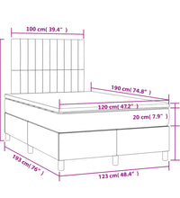 Boxspringbett mit Matratze Blau 120x190 cm Stoff