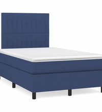 Boxspringbett mit Matratze Blau 120x190 cm Stoff