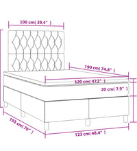 Boxspringbett mit Matratze Blau 120x190 cm Stoff