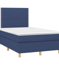 Boxspringbett mit Matratze Blau 120x190 cm Stoff