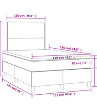 Boxspringbett mit Matratze Blau 120x190 cm Stoff