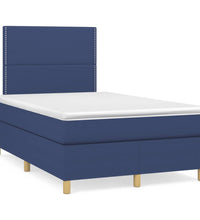 Boxspringbett mit Matratze Blau 120x190 cm Stoff