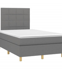 Boxspringbett mit Matratze Dunkelgrau 120x190 cm Stoff