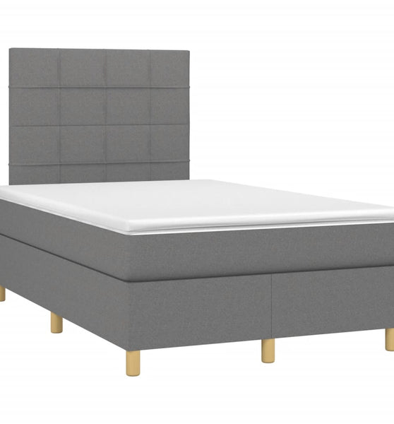 Boxspringbett mit Matratze Dunkelgrau 120x190 cm Stoff
